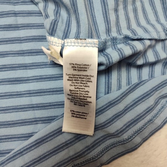 Vineyard Vines Edgartown Polo Shirt Mens Large Blue Stripe Pima Cotton Stretch - Picture 8 of 12